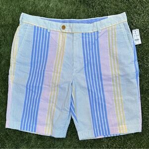 Brooks Brothers Bermuda Shorts Preppy Striped Pastel Seersucker NWT Size 36